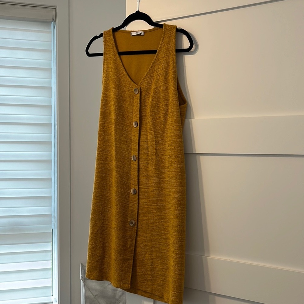 MNG Basics - Mustard Button Down Dress